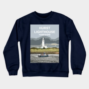 Hurst Lighthouse Hampshire gift. Travel poster Crewneck Sweatshirt